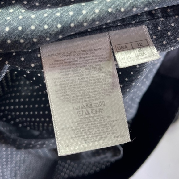 🛍️Brooks Brothers Polka Dot Button Down Shirt Dress Tie Waist Long Sleeve - Picture 8 of 9